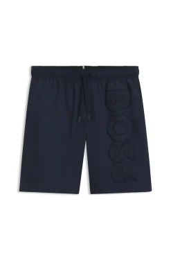 Badeshorts mit 3D-Logo-Stickerei