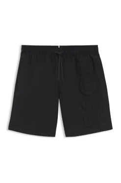 Badeshorts mit 3D-Logo-Stickerei
