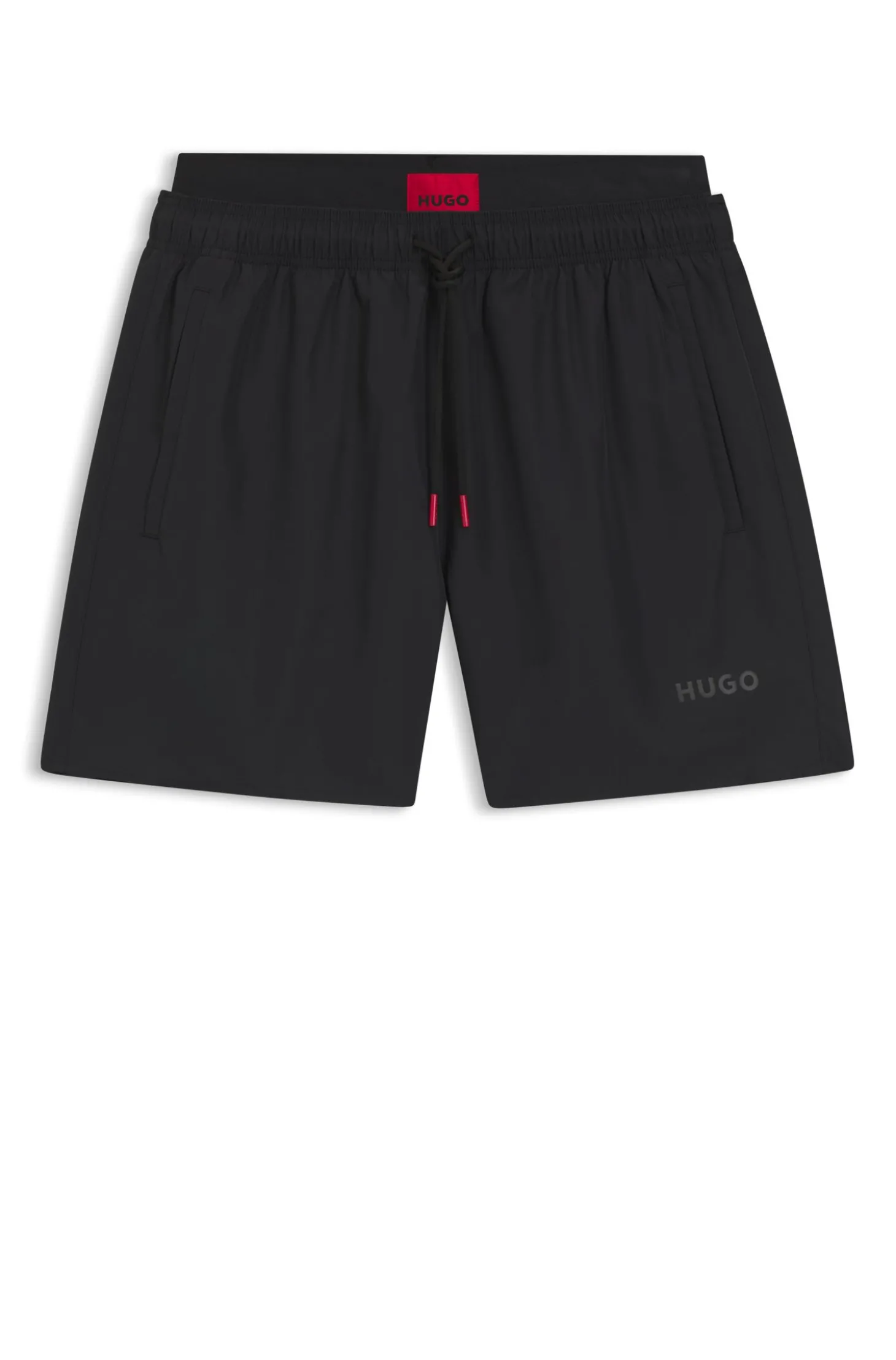 Badeshorts mit doppeltem Bund und Logo-Details