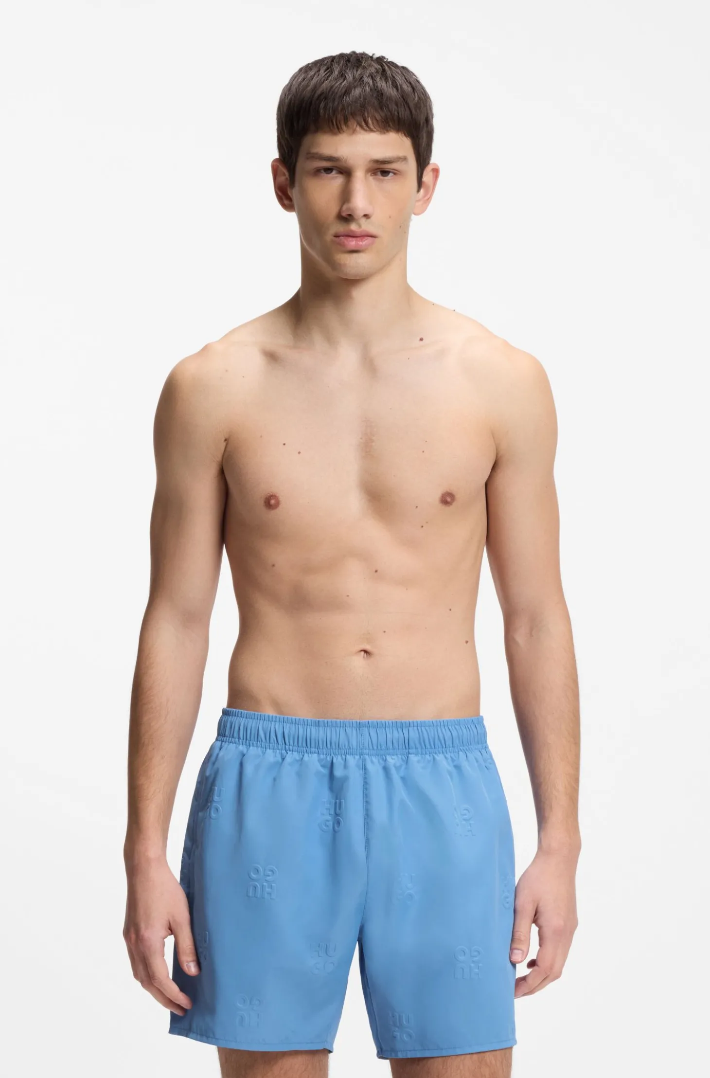Badeshorts mit durchgehenden Stack-Logos