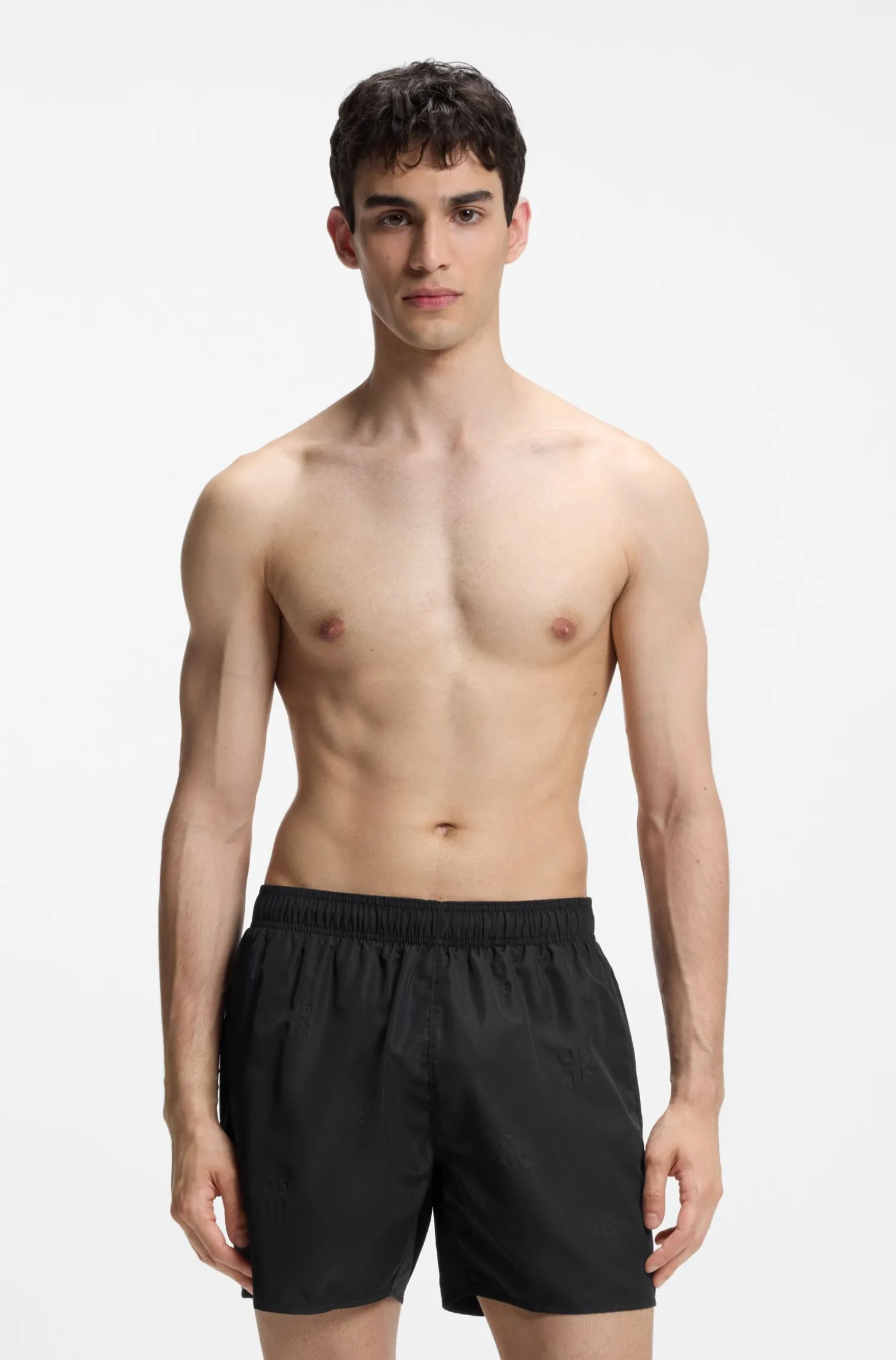 Badeshorts mit durchgehenden Stack-Logos