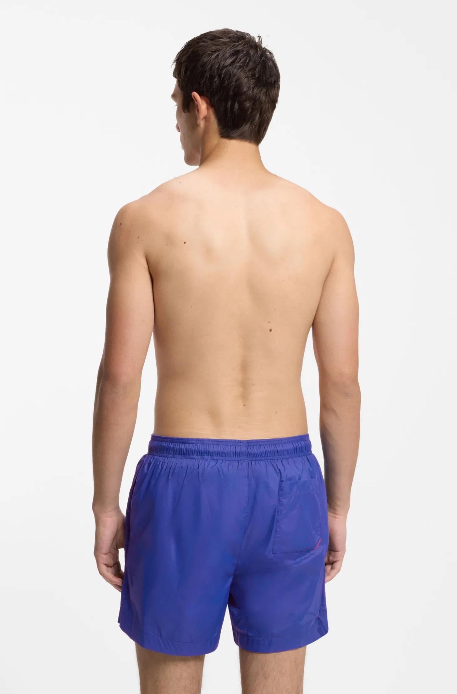Badeshorts mit kontrastierendem Logo-Print