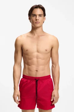 Badeshorts mit kontrastierendem Logo-Print