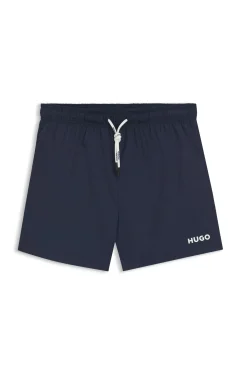 Badeshorts mit kontrastierendem Logo-Print