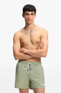Badeshorts mit kontrastierendem Logo-Print