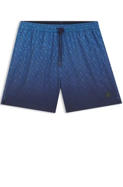 Badeshorts mit Logo-Aufnäher und Monogramm-Print im Dégradé-Stil