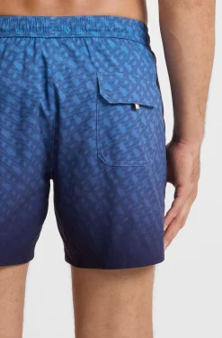Badeshorts mit Logo-Aufnäher und Monogramm-Print im Dégradé-Stil