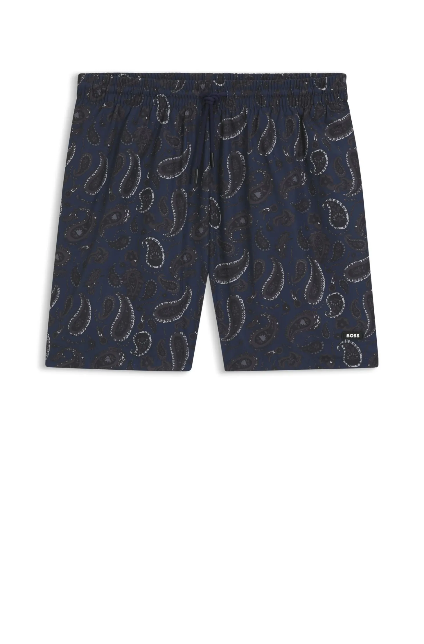 Badeshorts mit Paisley-Print und Gummi-Logo