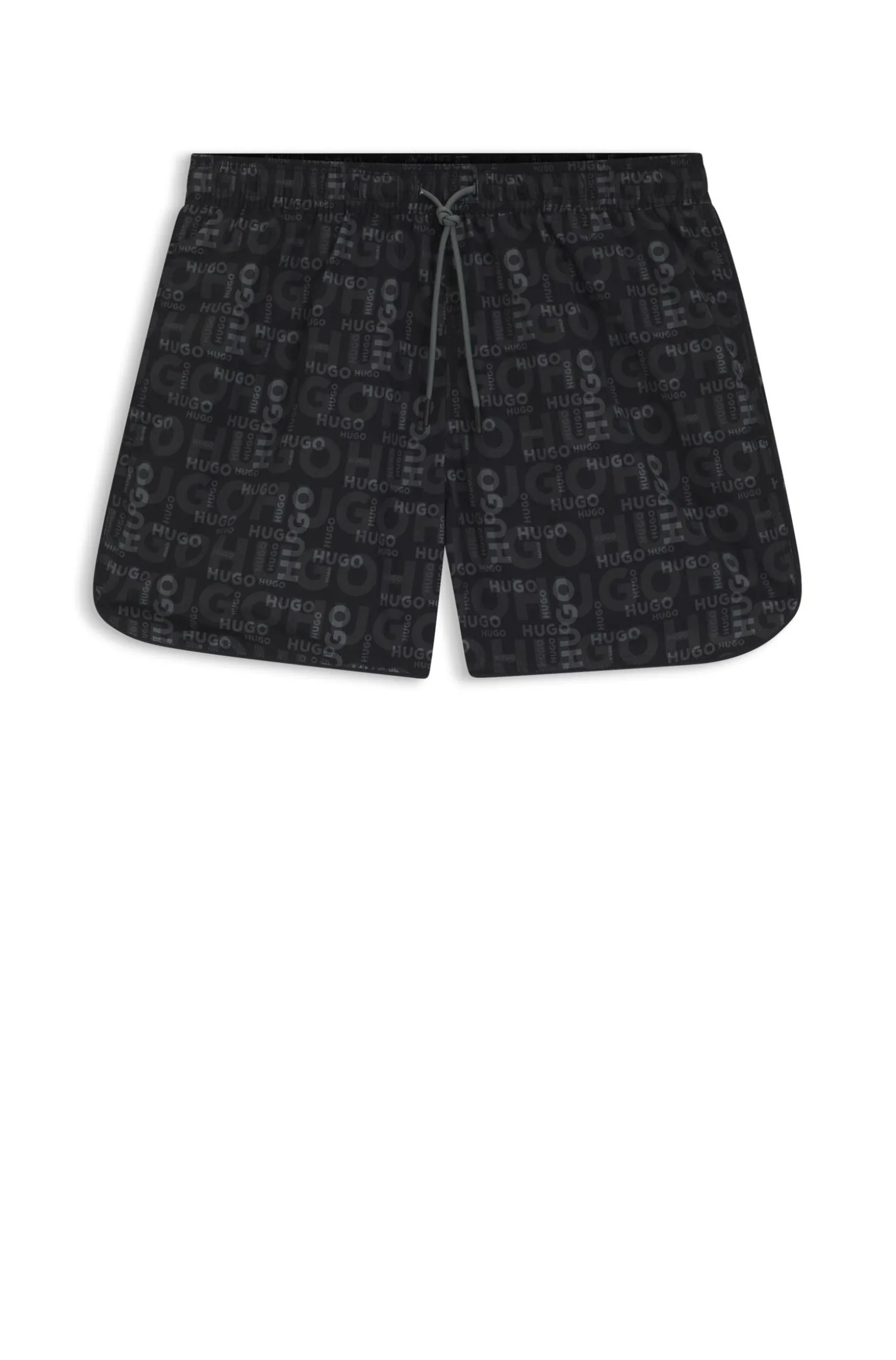 Badeshorts mit saisonalem Print und abgerundetem Saum
