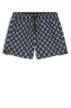 Badeshorts mit Schachbrett-Logos