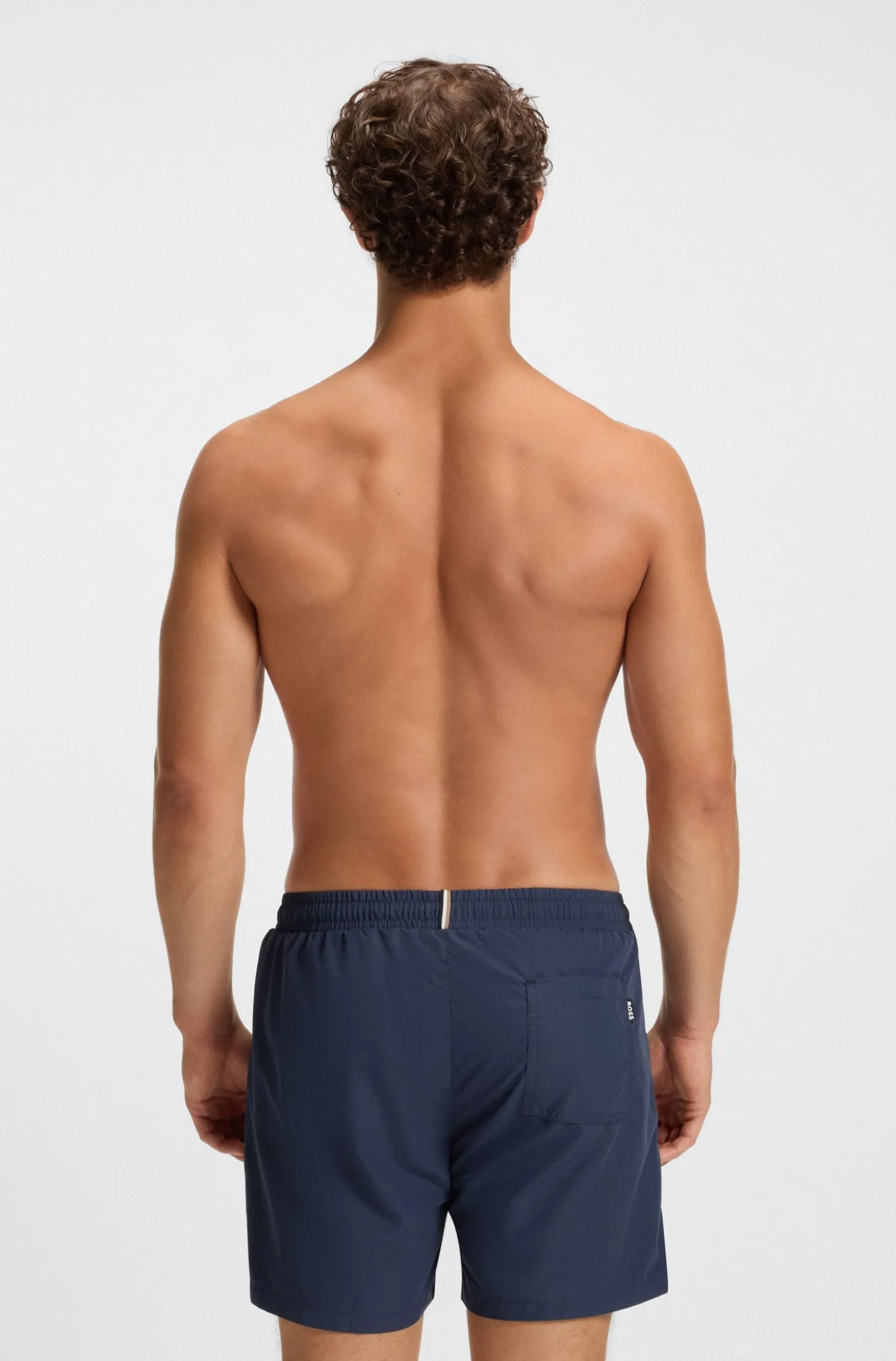 Badeshorts mit Streifen und Logo
