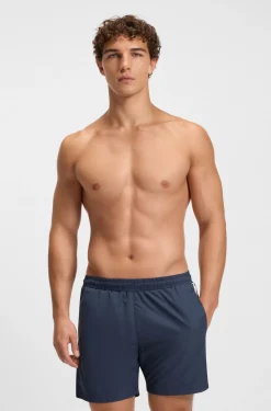 Badeshorts mit Streifen und Logo