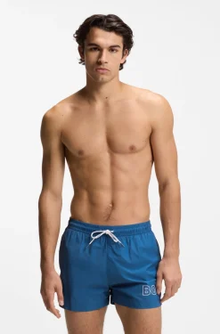 Badeshorts mit Umriss-Logo-Print