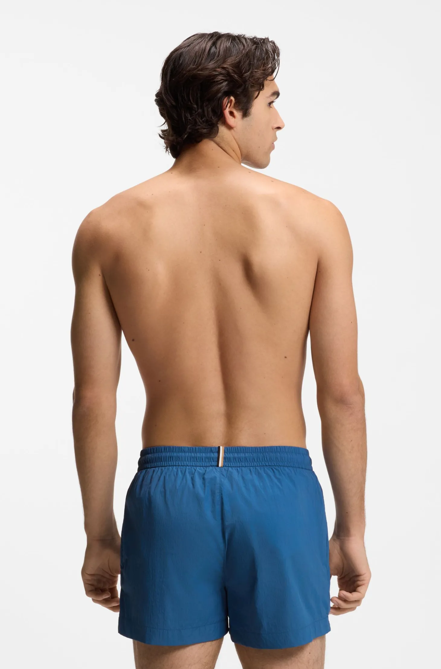 Badeshorts mit Umriss-Logo-Print