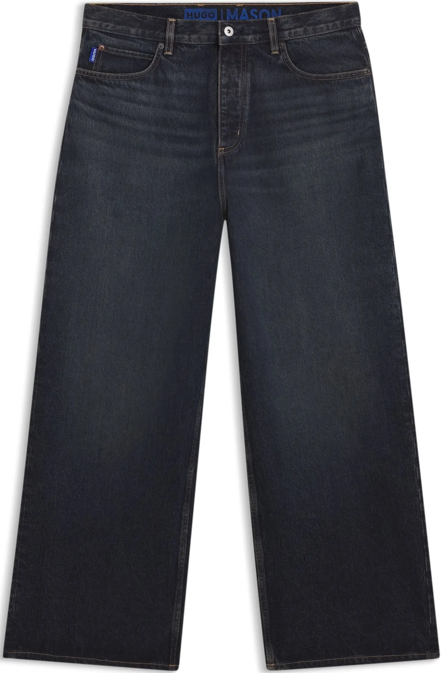 Baggy-Fit Jeans aus blauem Denim mit Vintage-Waschung