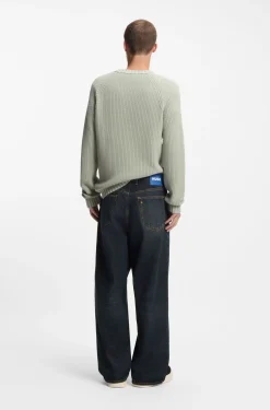 Baggy-Fit Jeans aus blauem Denim mit Vintage-Waschung