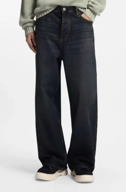 Baggy-Fit Jeans aus blauem Denim mit Vintage-Waschung