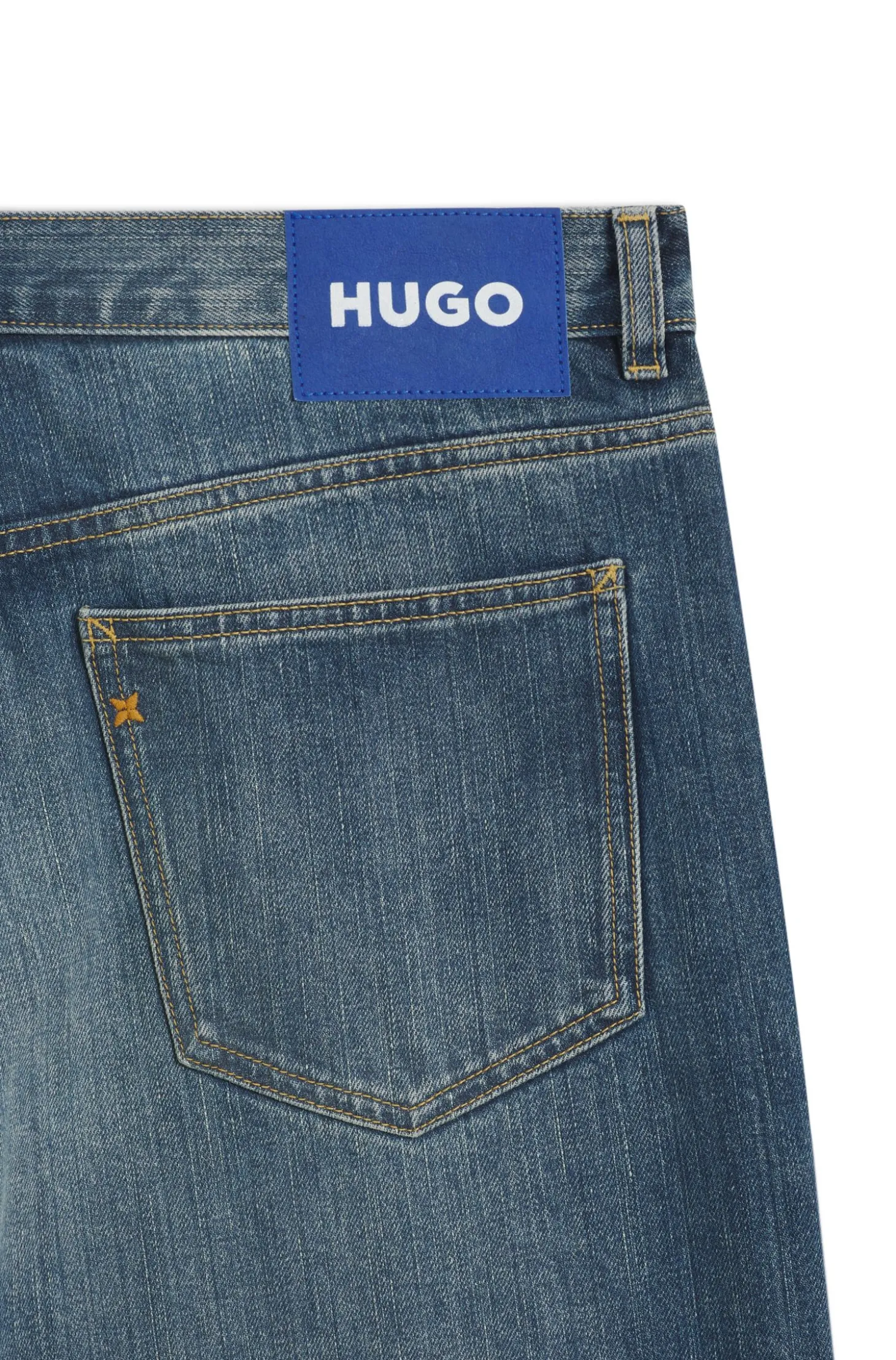 Baggy-Fit Jeans aus blauem Slub-Denim