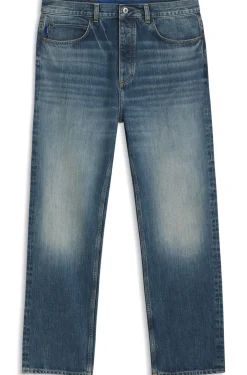 Baggy-Fit Jeans aus blauem Slub-Denim