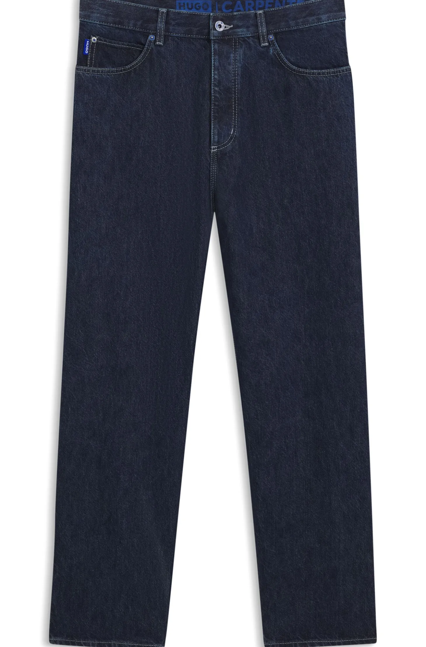 Baggy-Fit Jeans aus dunkelblauem Denim