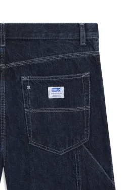 Baggy-Fit Jeans aus dunkelblauem Denim