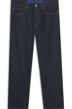Baggy-Fit Jeans aus dunkelblauem Denim mit Rinse-Waschung