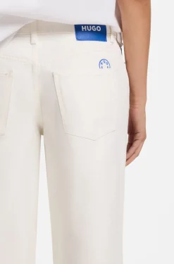 Baggy-Fit Jeans aus festem Denim in Ecru