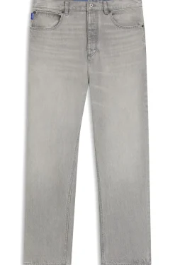 Baggy-Fit Jeans aus grauem Stone-washed-Denim
