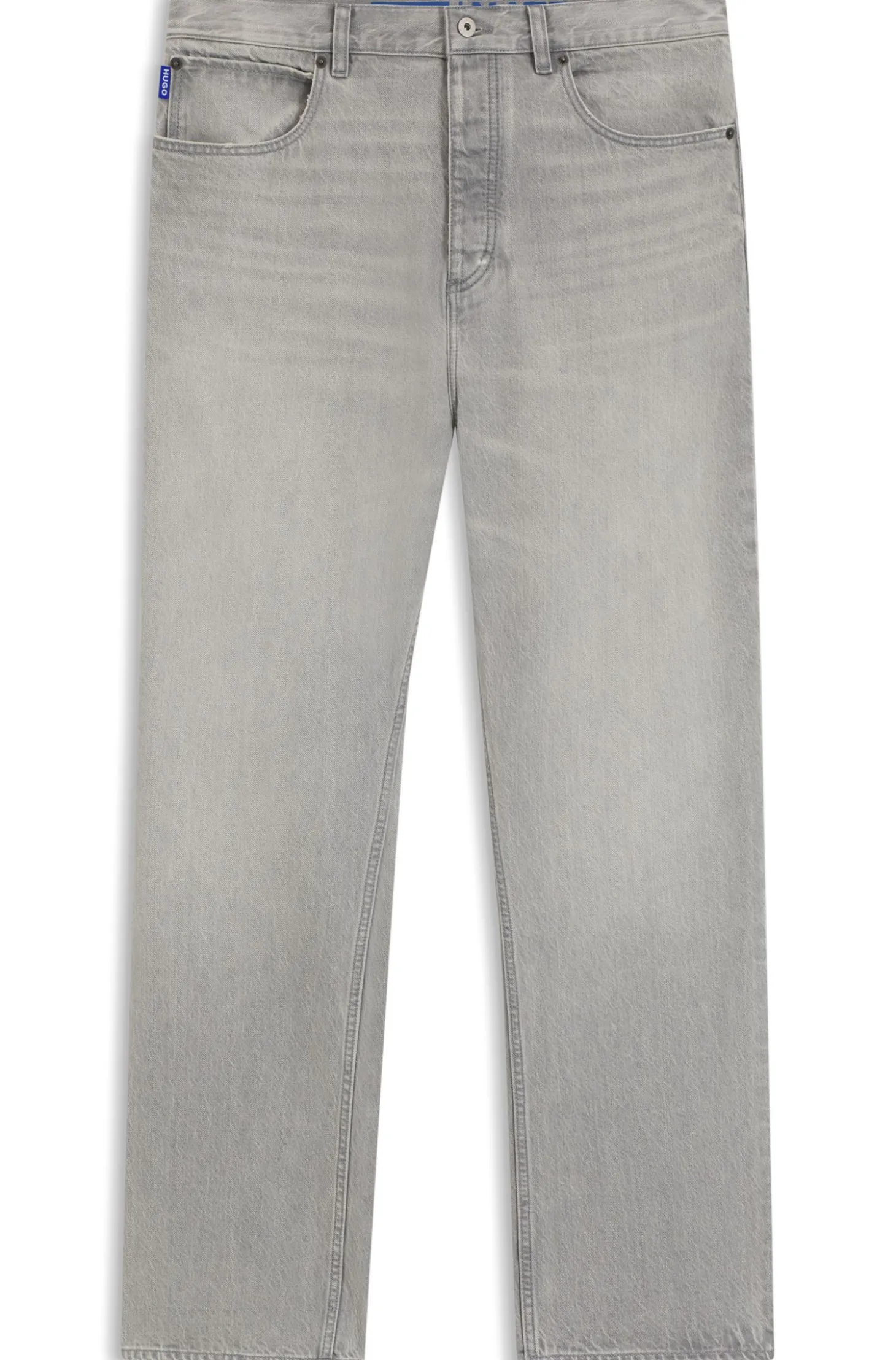 Baggy-Fit Jeans aus grauem Stone-washed-Denim