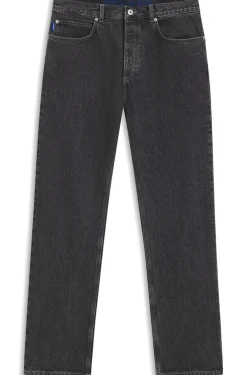 Baggy-Fit Jeans aus schwarzem Denim mit ausgebleichtem Logo