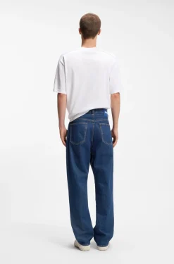 Baggy-Fit Jeans aus Vintage-blauem Denim