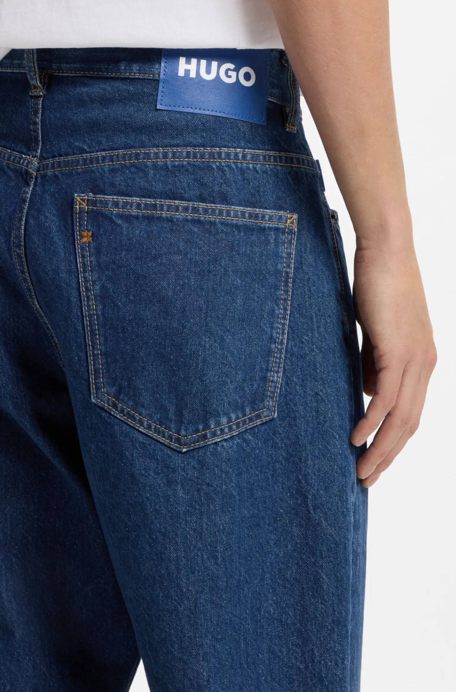 Baggy-Fit Jeans aus Vintage-blauem Denim