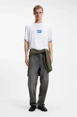 Baggy-Fit Jeans in Schwarz mit Carpenter-Details