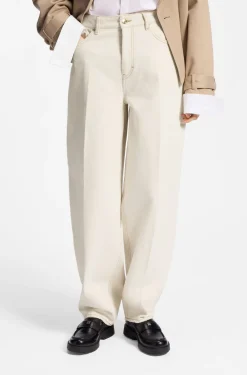 Barrel-Fit Jeans aus Denim in Ecru
