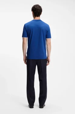 Baumwoll-T-Shirt mit Kontraststreifen an den Ärmelbündchen