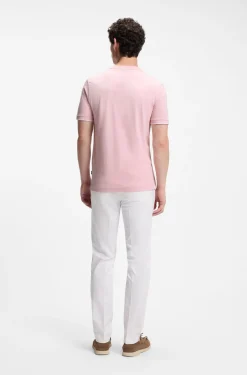 Baumwoll-T-Shirt mit Kontraststreifen an den Ärmelbündchen