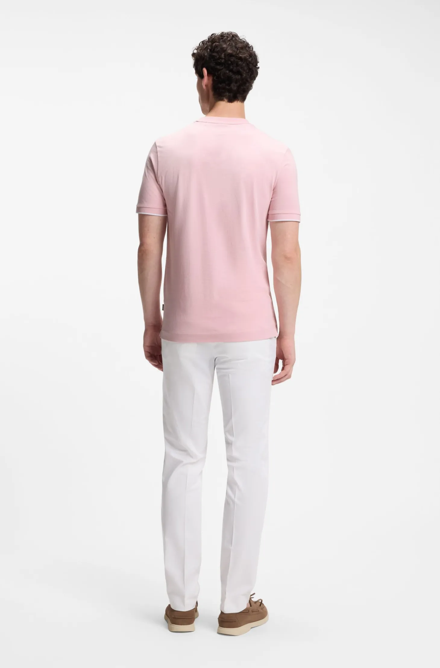 Baumwoll-T-Shirt mit Kontraststreifen an den Ärmelbündchen