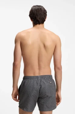 Bedruckte Badeshorts mit Logo-Badge
