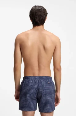 Bedruckte Badeshorts mit Logo-Badge