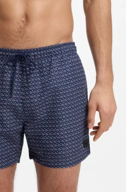 Bedruckte Badeshorts mit Logo-Badge