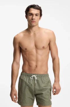 Bedruckte Badeshorts mit Logo-Badge