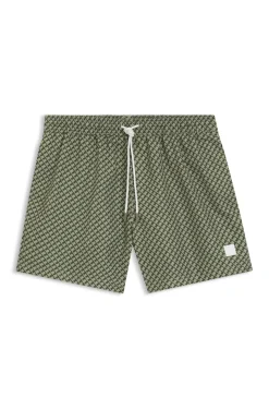 Bedruckte Badeshorts mit Logo-Badge