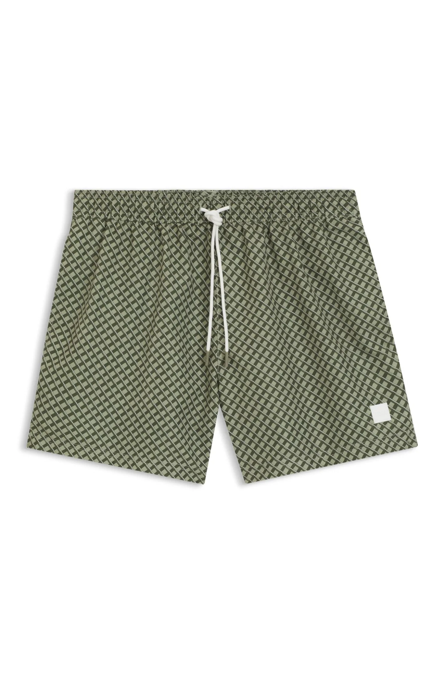 Bedruckte Badeshorts mit Logo-Badge