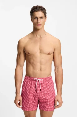 Bedruckte Badeshorts mit Logo-Badge