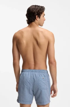 Bedruckte Badeshorts mit Logo-Badge