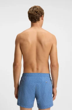Bedruckte Badeshorts mit Logo-Badge