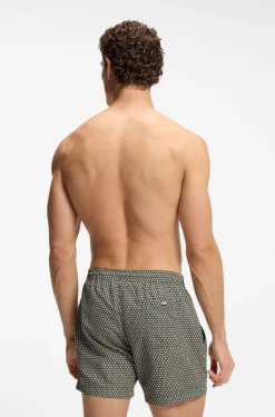 Bedruckte Badeshorts mit Logo-Badge