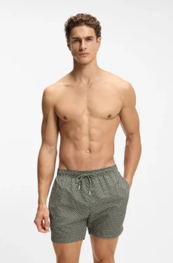 Bedruckte Badeshorts mit Logo-Badge