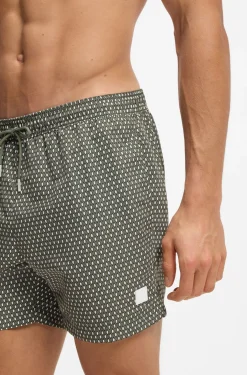 Bedruckte Badeshorts mit Logo-Badge