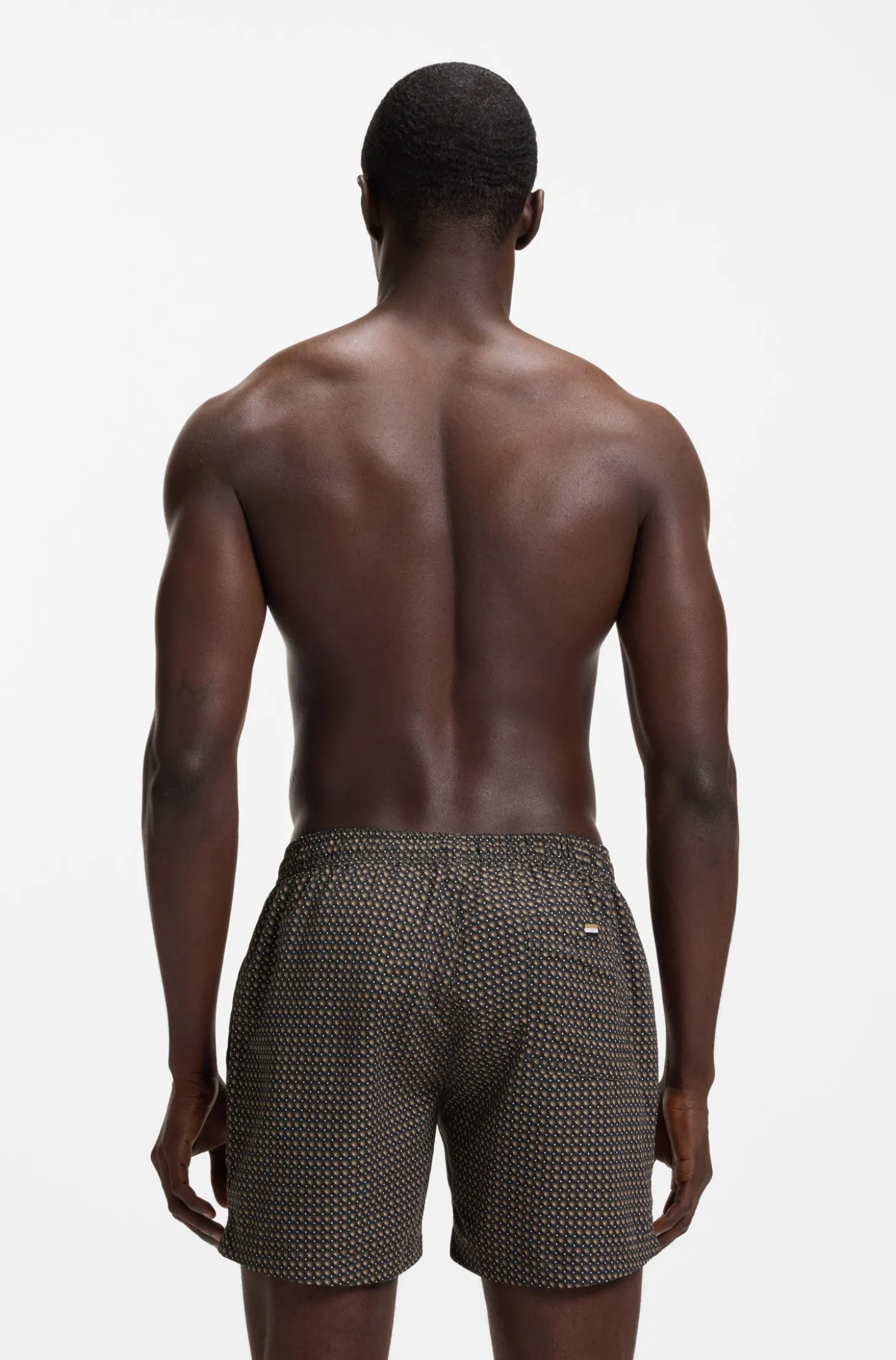 Bedruckte Badeshorts mit Logo-Badge